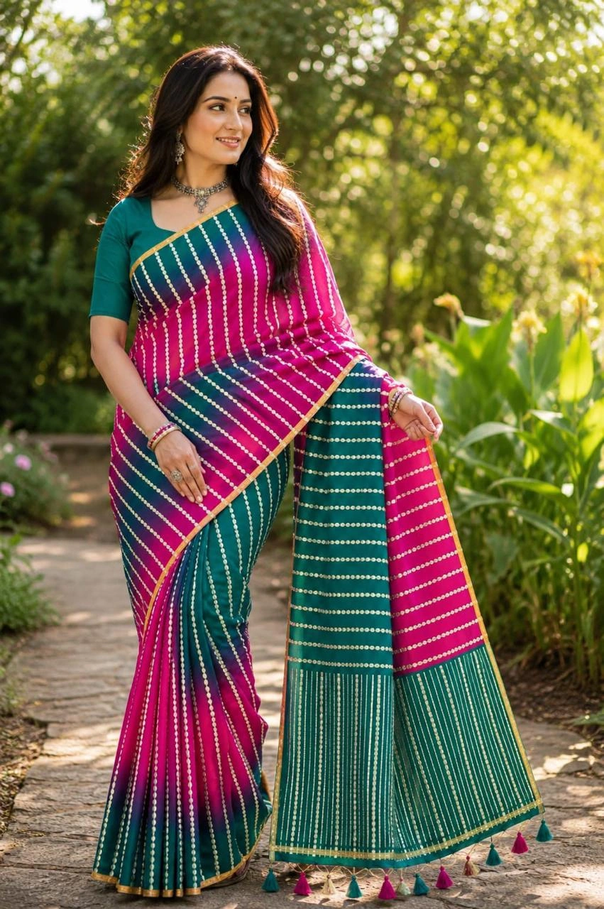 Linen jari Cotton Saree